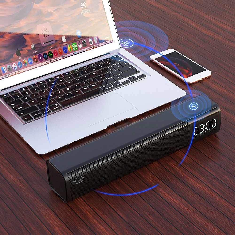 Adler | Clock Speaker | AD 1191 | Bluetooth | Black | Portable | Wireless connection - Image 6