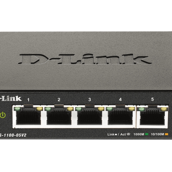 D-Link | Smart Managed Switch | DGS-1100-05V2/E | Managed L2 | Rackmountable | Gigabit Ethernet (copper) ports quantity 5