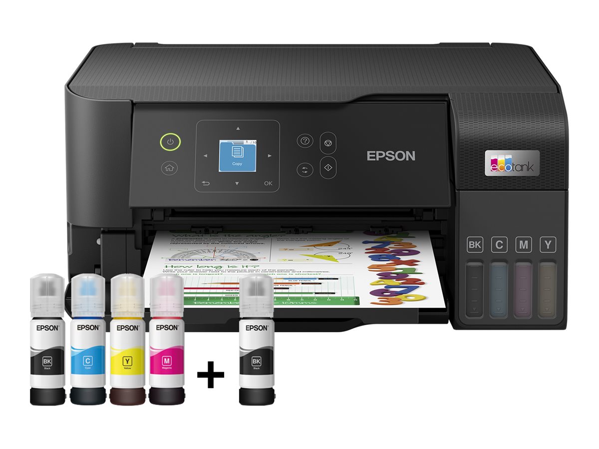 Epson Multifunctional printer | EcoTank L3560 | Inkjet | Colour | Inkjet Multifunctional Printer | A4 | Wi-Fi | Black - Image 3