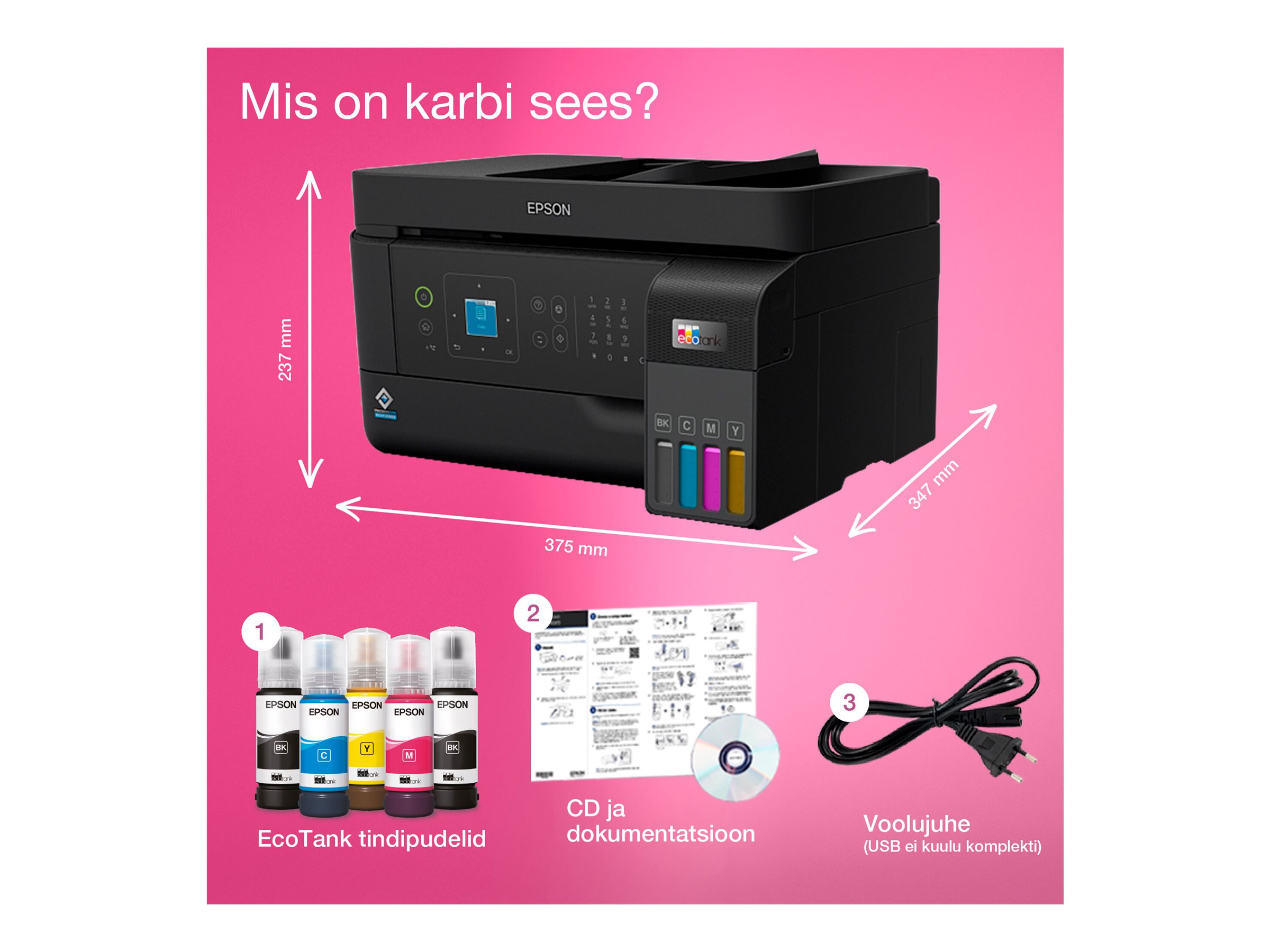 Epson Multifunctional printer | EcoTank L5590 | Inkjet | Colour | Inkjet Multifunctional Printer | A4 | Wi-Fi | Black - Image 5