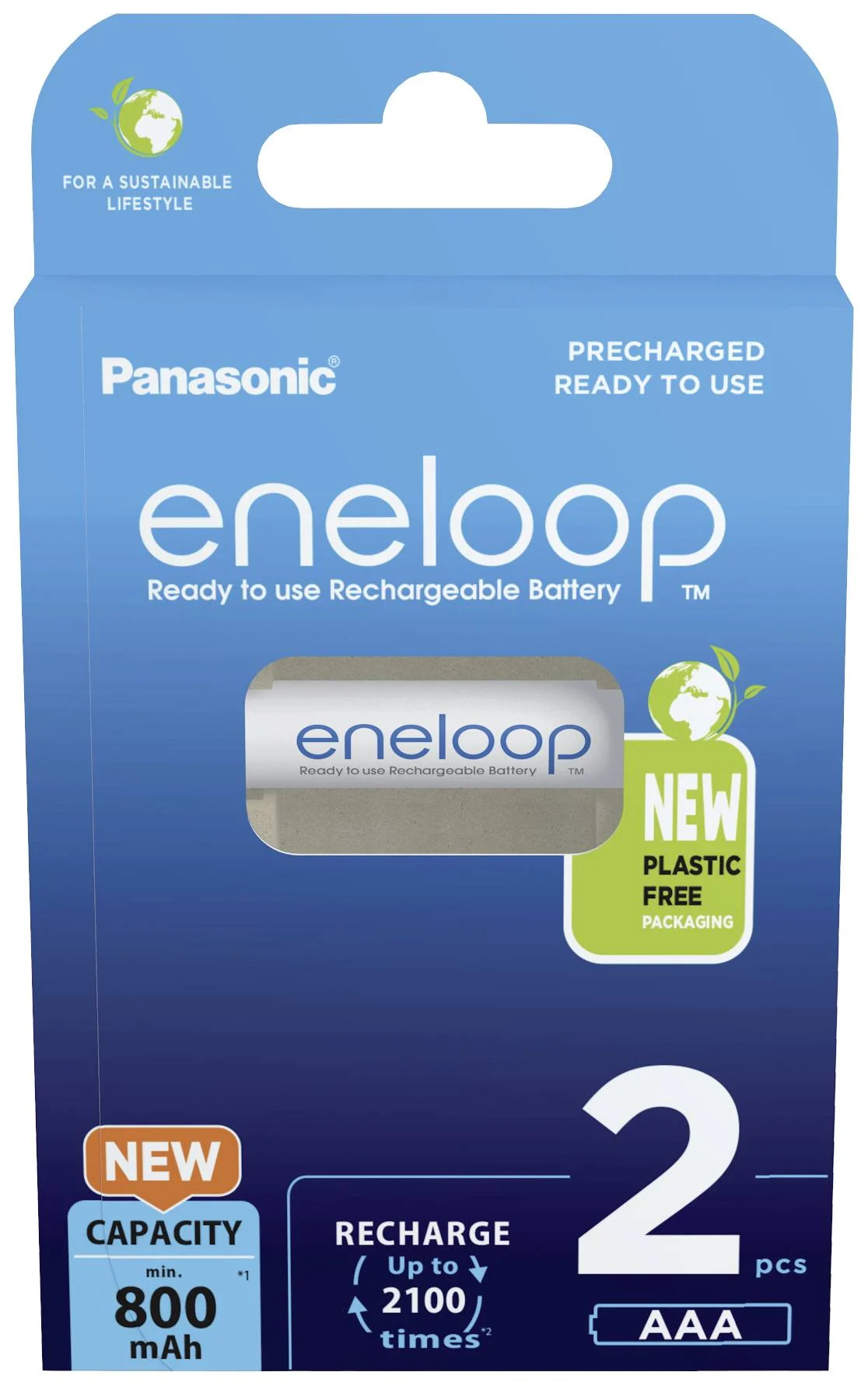 Panasonic | ENELOOP BK-4MCDE/2BE | AAA | 800 mAh | 2 pc(s)