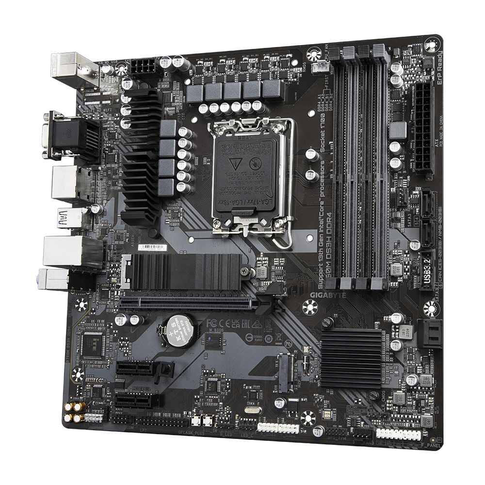 Gigabyte | B760M DS3H DDR4 1.0 M/B | Processor family Intel | Processor socket LGA1700 | DDR4 DIMM | Memory slots 4 | Supported hard disk drive interfaces SATA, M.2 | Number of SATA connectors 4 | Chipset Intel B760 Express | Micro ATX - Image 5