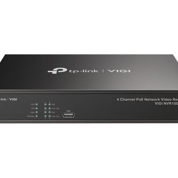 TP-LINK | PoE+ Network Video Recorder | VIGI NVR1004H-4P | 1 | 4-Channel