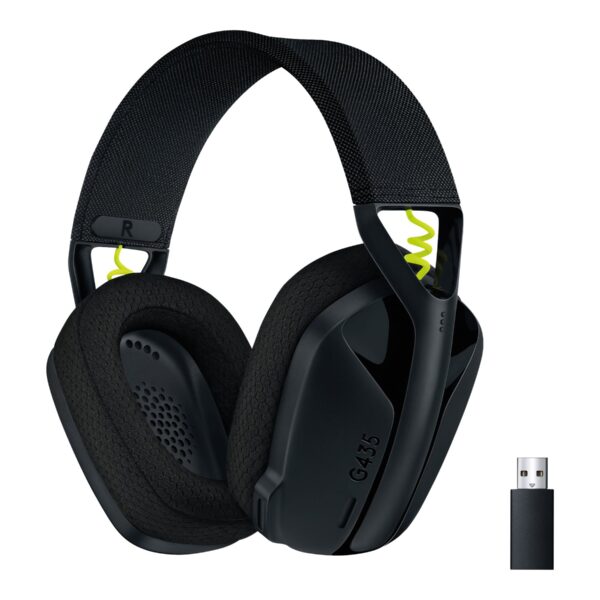 Logitech LIGHTSPEED Gaming Headset | G435 | Bluetooth | Over-Ear | Microphone | Wireless | Black and Neon Yellow
