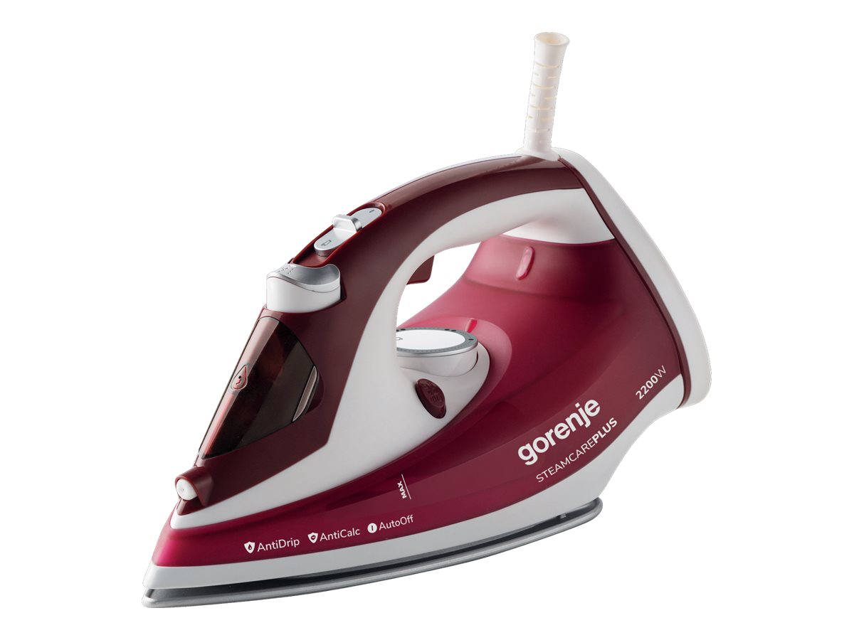 Gorenje | Steam Iron | SIH2200RBC | Steam Iron | 2200 W | Water tank capacity 280 ml | Continuous steam 30 g/min | Red/White - Image 2