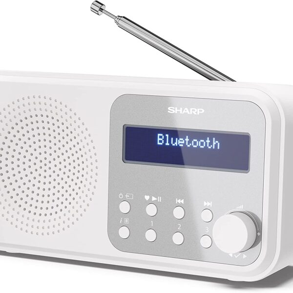 Sharp DR-P420(WH) Tokyo Portable Digital Radio, FM/DAB/DAB+, Bluetooth 5.0, USB or Battery Powered, Snowy White | Sharp | Tokyo Portable Digital Radio | DR-P420(WH) | Bluetooth | White