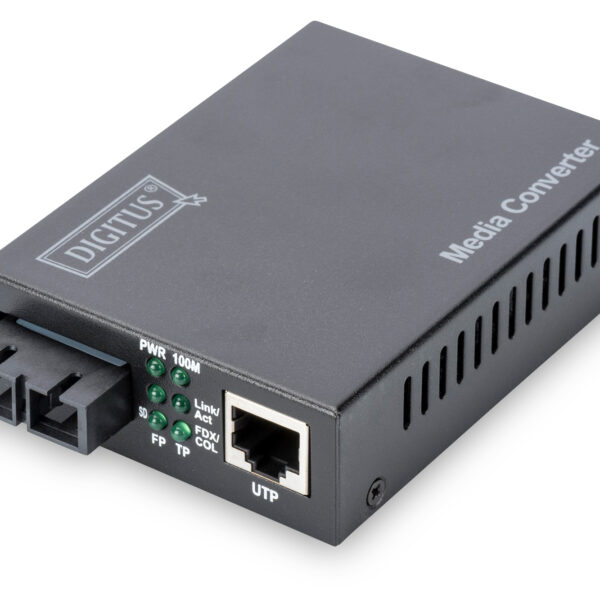 Digitus | Fast Ethernet Media Converter, Multimode SC connector, 1310nm, up to 2km | DN-82020-1 | SC duplex | 10/100M RJ45 port