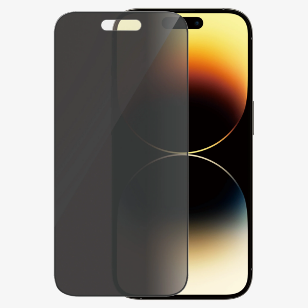 PanzerGlass | Screen protector | Apple | iPhone 14 Pro | Glass | Black | Ultra-Wide Fit; Easy installation; Privacy Filter; Fingerprint resistant | Privacy