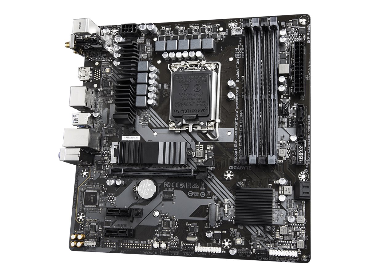 Gigabyte | B760M DS3H AX DDR4 1.0 M/B | Processor family Intel | Processor socket LGA1700 | DDR4 DIMM | Memory slots 4 | Supported hard disk drive interfaces SATA, M.2 | Number of SATA connectors 4 | Chipset Intel B760 Express | Micro ATX - Image 4