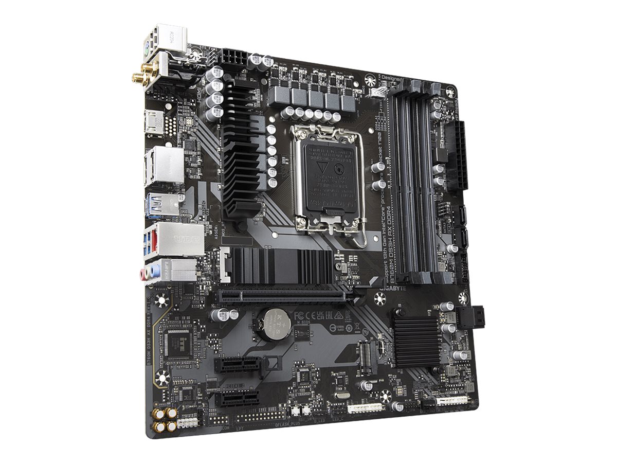 Gigabyte | B760M DS3H AX DDR4 1.0 M/B | Processor family Intel | Processor socket LGA1700 | DDR4 DIMM | Memory slots 4 | Supported hard disk drive interfaces SATA, M.2 | Number of SATA connectors 4 | Chipset Intel B760 Express | Micro ATX - Image 6