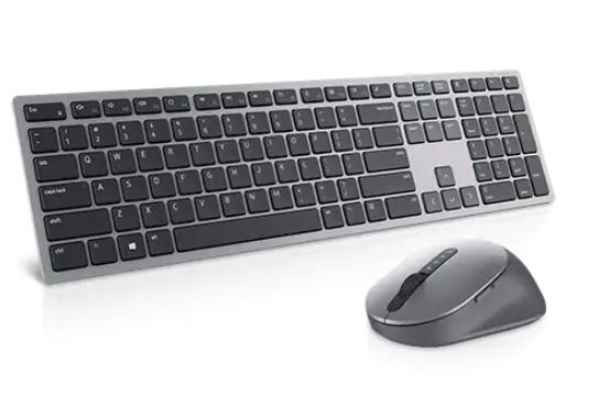 Dell | Premier Multi-Device Keyboard and Mouse | KM7321W | Keyboard and Mouse Set | Wireless | Batteries included | EE | Titan grey | Wireless connection