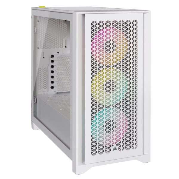 Corsair | Tempered Glass PC Case | iCUE 4000D RGB AIRFLOW | Side window | White | Mid-Tower | Power supply included No