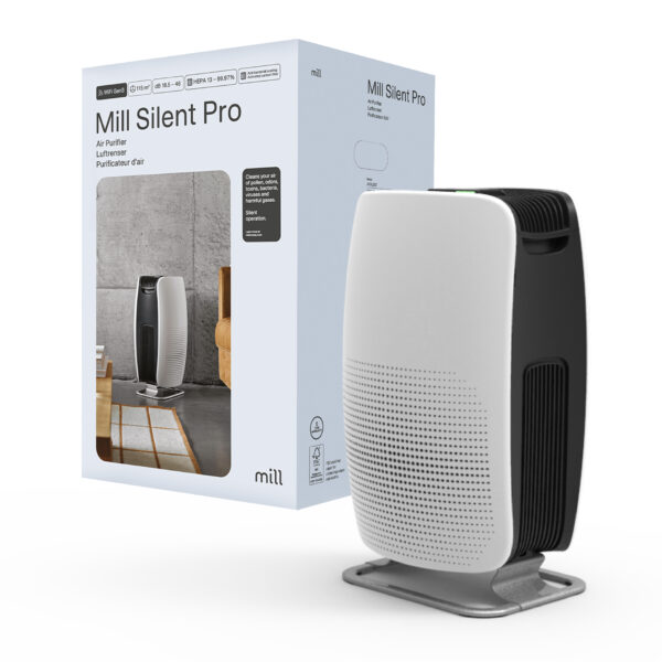 Mill | Silent Pro Air Purifier | APSILENT | Suitable for rooms up to 115 m² | 68.3 m³ | White/Black