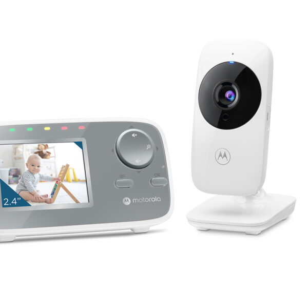Motorola | Video Baby Monitor | VM482 2.4" | 2.4" LCD color display with 480 x 272px resolution; Room temperature monitoring; Infrared night vision; Infrared night vision; 2.4GHz FHSS wireless technology for in-home viewing; Digital zoom 2x; High sensitivity microphone; Rechargeable parent unit; Secure and private connection | White/Grey