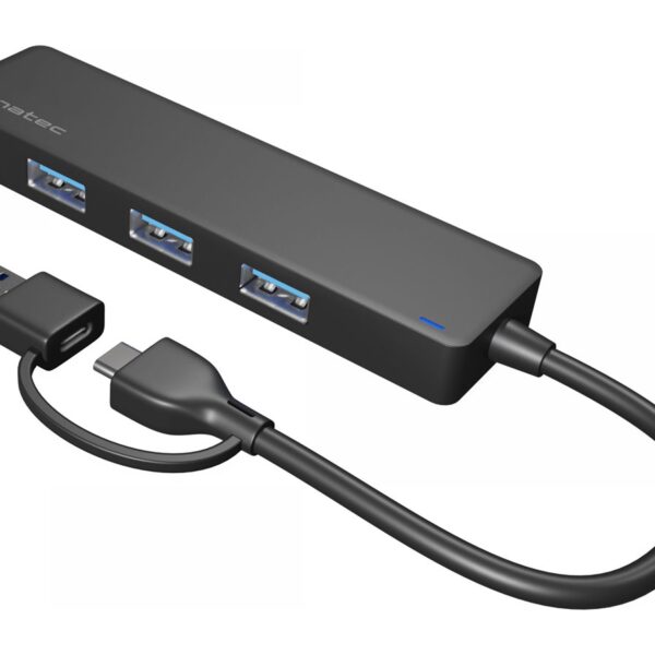Natec | USB 3.0 HUB, Mayfly, 4-Port | Moth NHU-1342 | Black | 0.15 m
