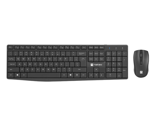 Natec | Keyboard and Mouse | Squid 2in1 Bundle | Keyboard and Mouse Set | Wireless | US | Black | Wireless connection
