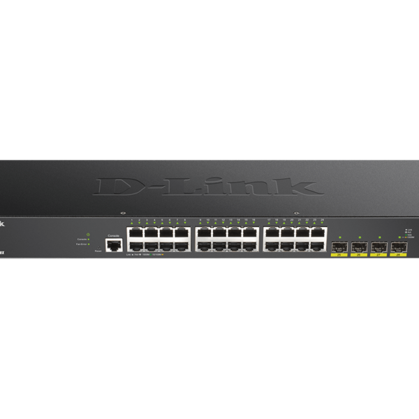 D-Link | Stackable Smart Managed Switch with 10G Uplinks | DGS-1250-28X/E | Web managed | Rackmountable | Gigabit Ethernet (copper) ports quantity 24