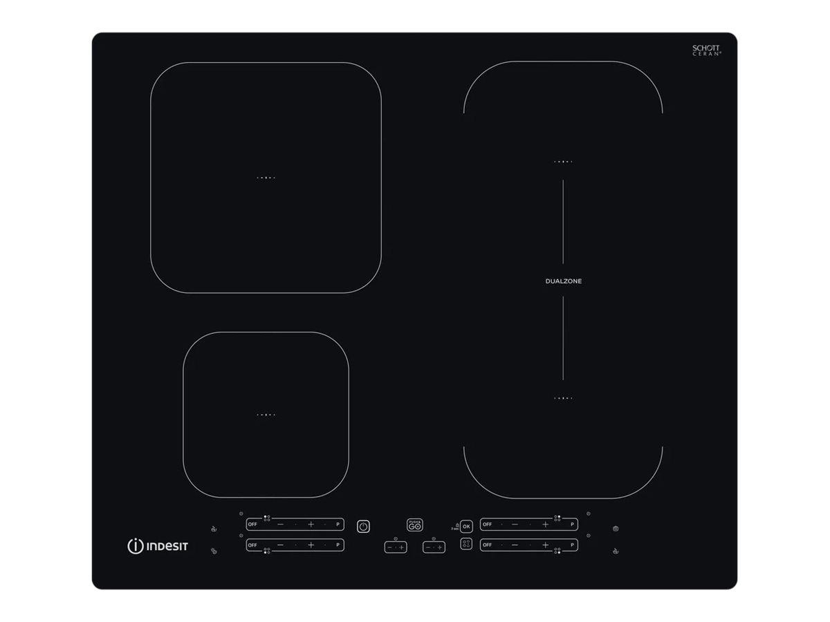 INDESIT | Hob | IB 65B60 NE | Induction | Number of burners/cooking zones 4 | Touch | Timer | Black - Image 2