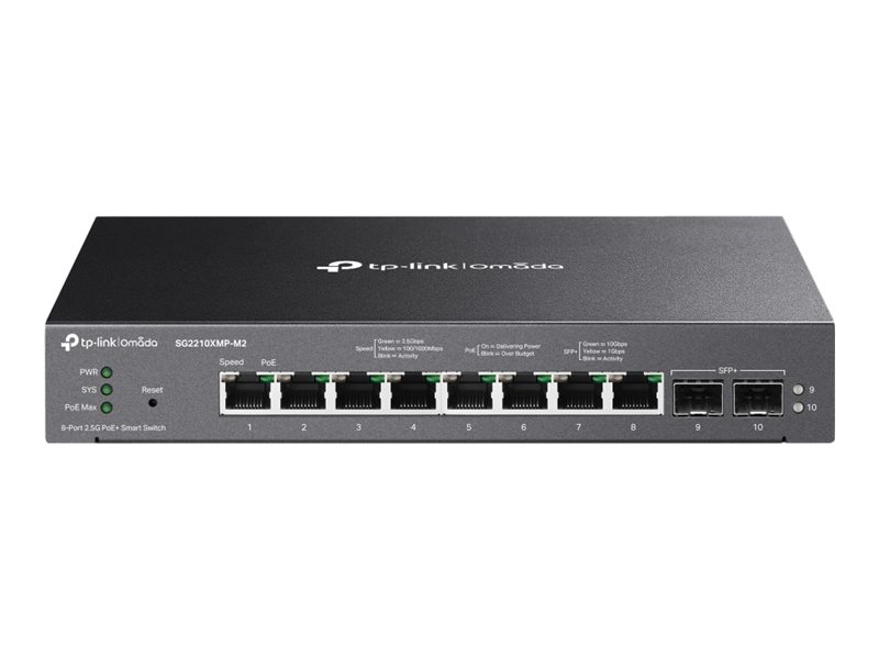 TP-LINK | Omada 8-Port 2.5GBASE-T and 2-Port 10GE SFP+ Smart Switch with 8-Port PoE+ | SG2210XMP-M2 | Managed L2 | Desktop/Rackmountable | 60 month(s) - Image 2