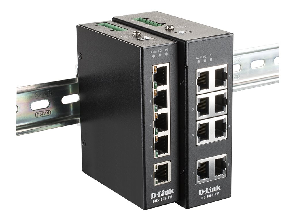 D-Link | Industrial Fast Ethernet Switch | DIS-100E-5W | Unmanaged | Wall mountable - Image 2