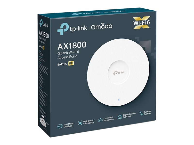 TP-LINK | TP-Link EAP620 AX1800 Ceiling Mount WiFi 6 Access Point | EAP620 | 802.11ax | 1201+574 Mbit/s | 10/100/1000 Mbit/s | Ethernet LAN (RJ-45) ports 1 | MU-MiMO Yes | PoE in | Antenna type Internal - Image 8