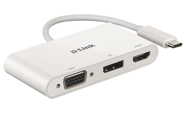 D-Link | 3-in-1 USB-C to HDMI/VGA/DisplayPort Adapter | DUB-V310 | USB hub | USB Type-C