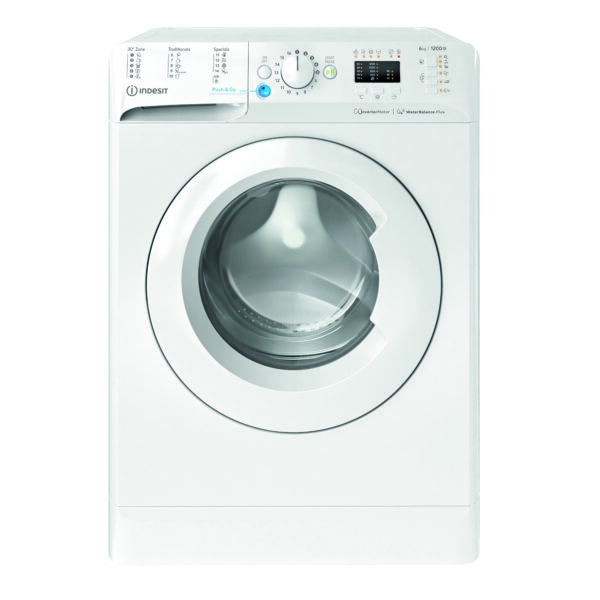 INDESIT | Washing machine | BWSA 61294 W EU N | Energy efficiency class C | Front loading | Washing capacity 6 kg | 1151 RPM | Depth 42.5 cm | Width 59.5 cm | Display | Big Digit | White