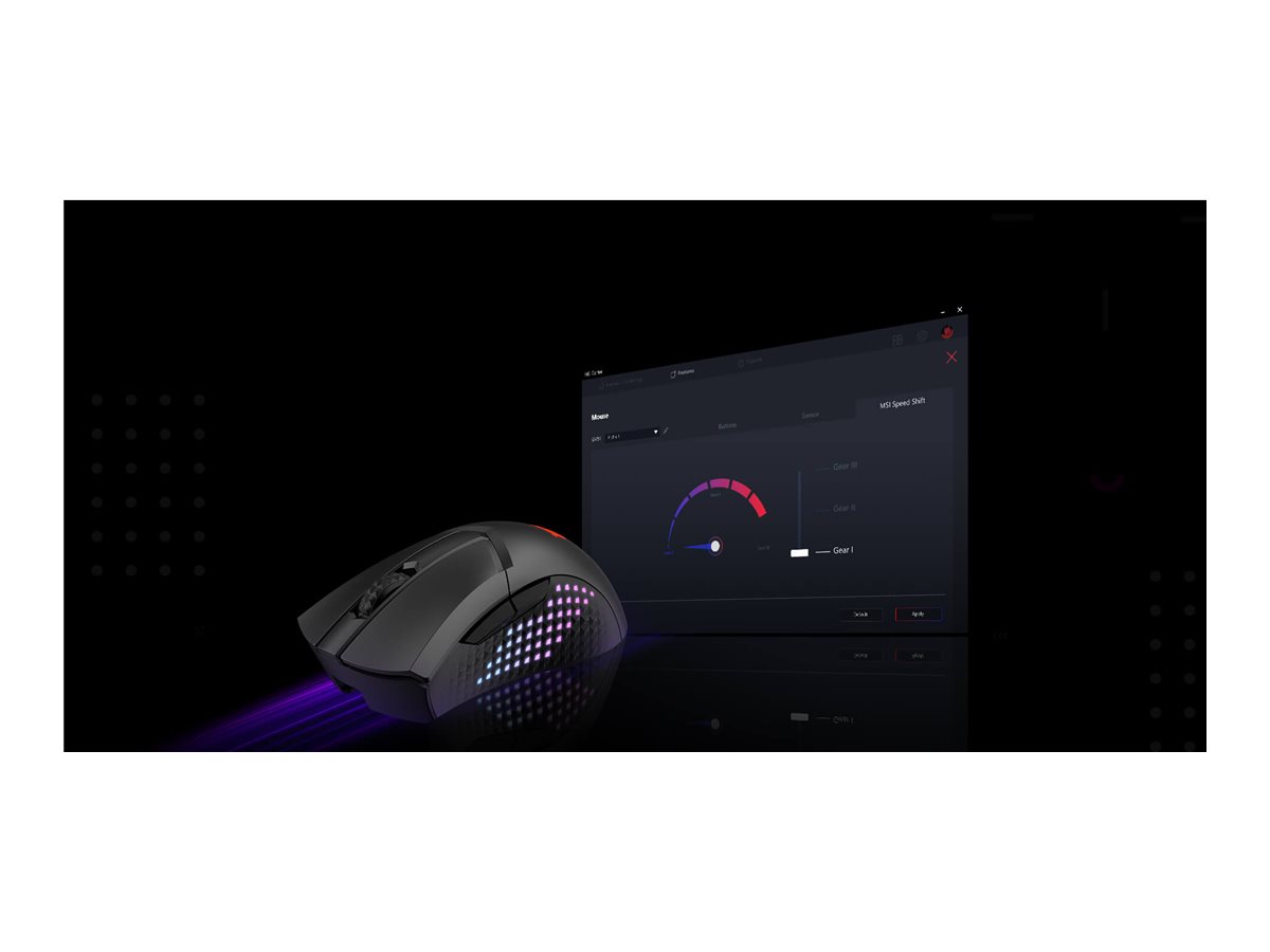 MSI | Lightweight Wireless Gaming Mouse | GM51 | Gaming Mouse | Wireless | 2.4GHz | Black - Image 2