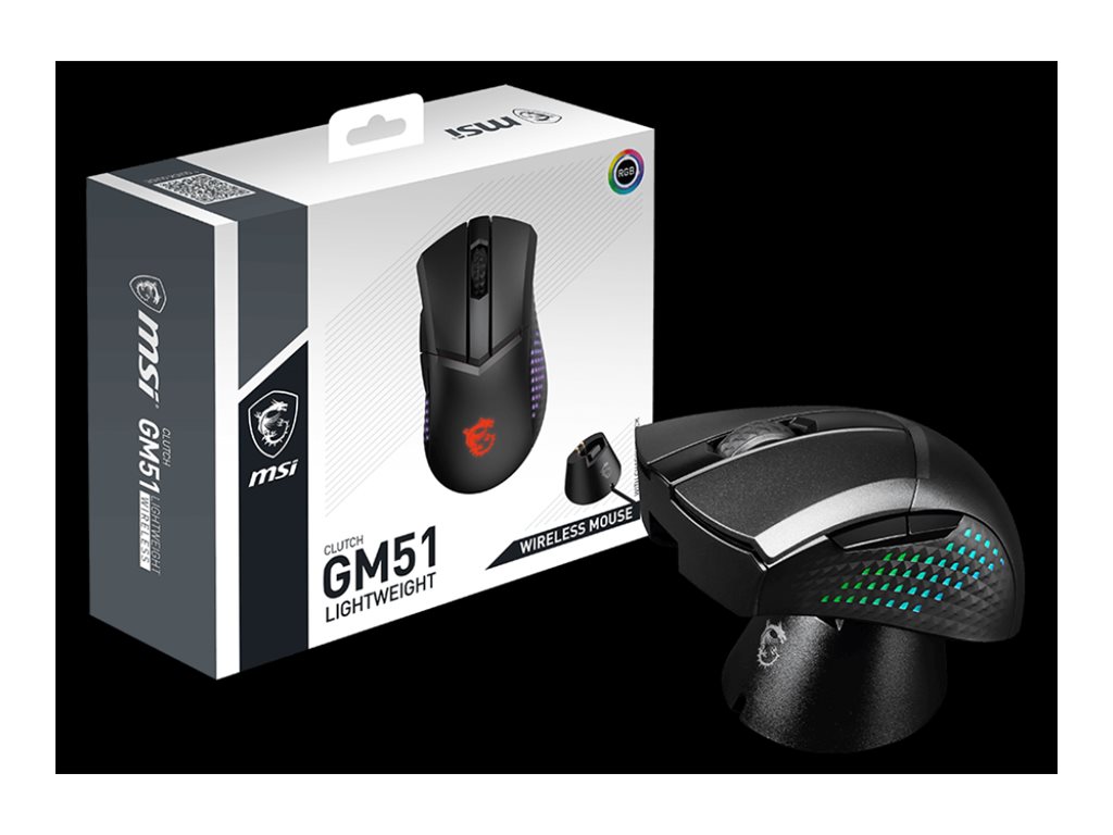 MSI | Lightweight Wireless Gaming Mouse | GM51 | Gaming Mouse | Wireless | 2.4GHz | Black - Image 6