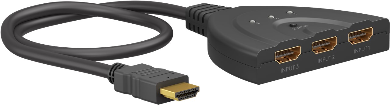 Goobay | HDMI Switch 3 to 1 (4K @ 30 Hz) | 58487 | Black | HDMI female | 3 HDMI female | 0.58 m