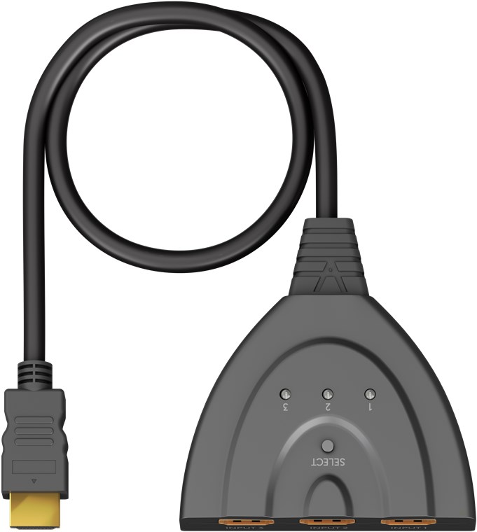 Goobay | HDMI Switch 3 to 1 (4K @ 30 Hz) | 58487 | Black | HDMI female | 3 HDMI female | 0.58 m - Image 3