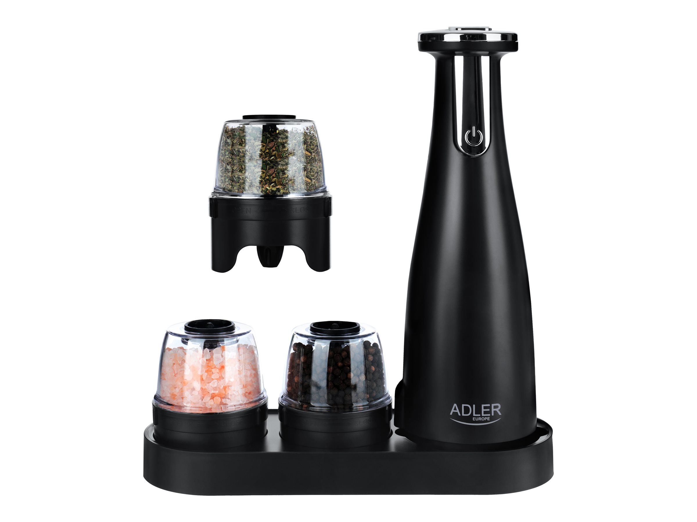 Adler | Electric Salt and pepper grinder | AD 4449b | Housing material ABS plastic | 7 W | Lithium | Matte Black - Image 2