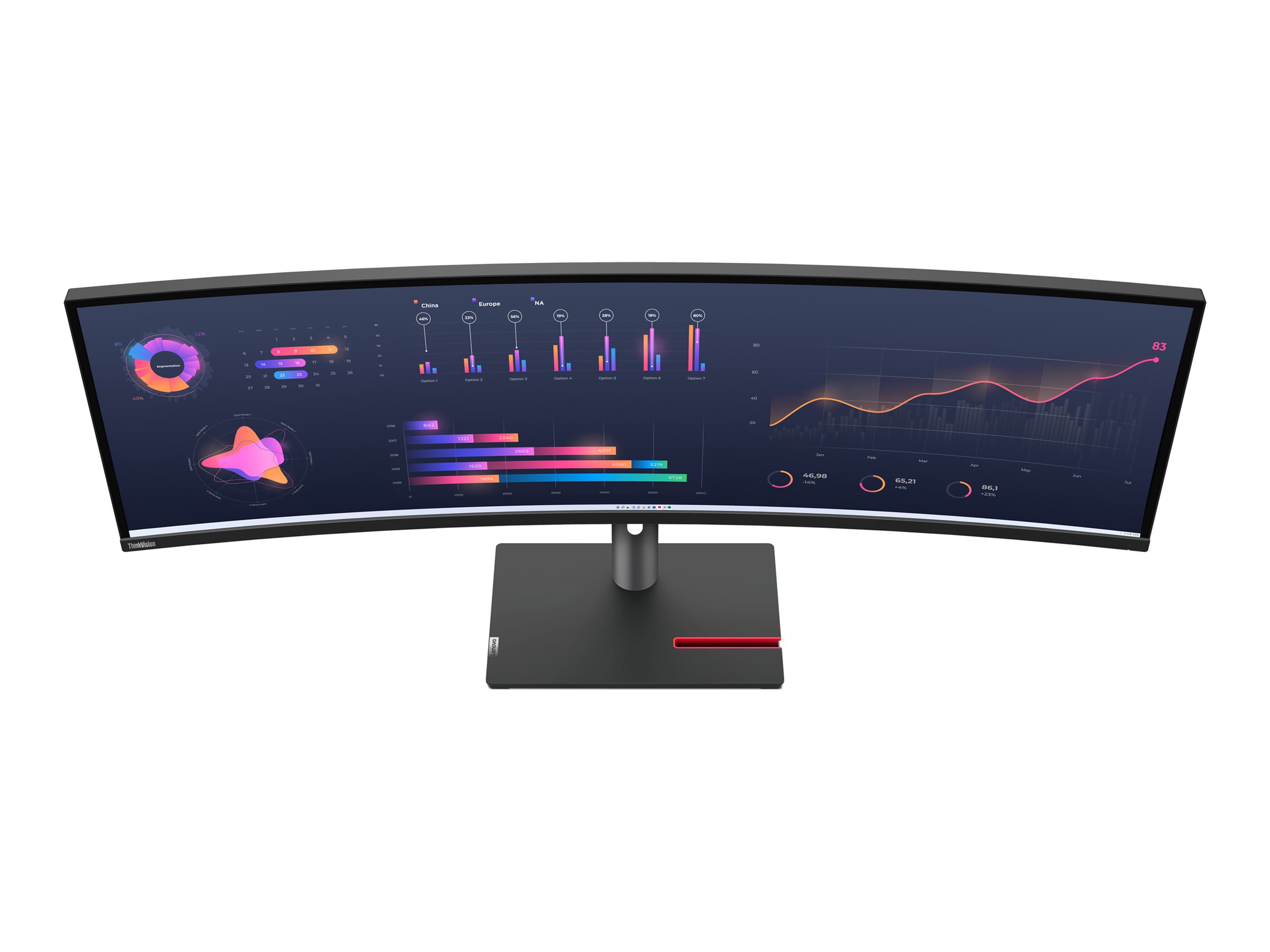 Lenovo | ThinkVision | P49w-30 | 49 " | IPS | 32:9 | 60 Hz | 4 ms | 5120 x 1440 | 350 cd/m² | HDMI ports quantity 2 | Black | Warranty 36 month(s) - Image 9