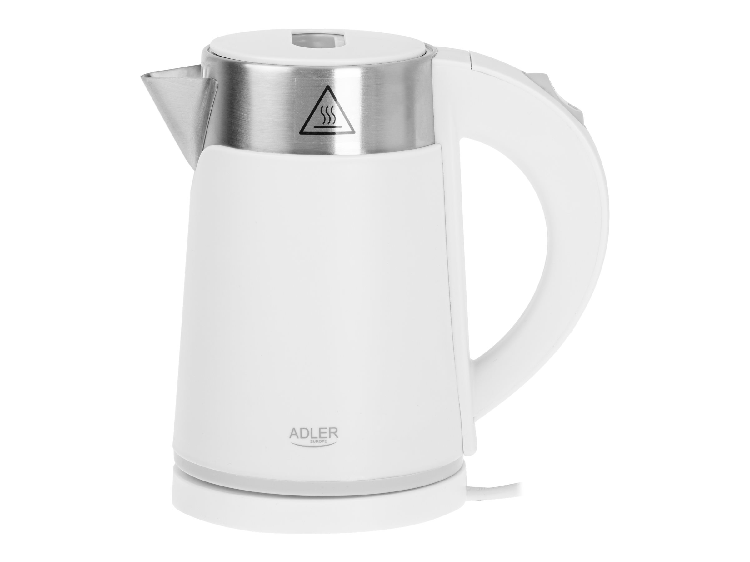 Adler | Kettle | AD 1372 | Electric | 800 W | 0.6 L | Plastic/Stainless steel | 360° rotational base | White - Image 2