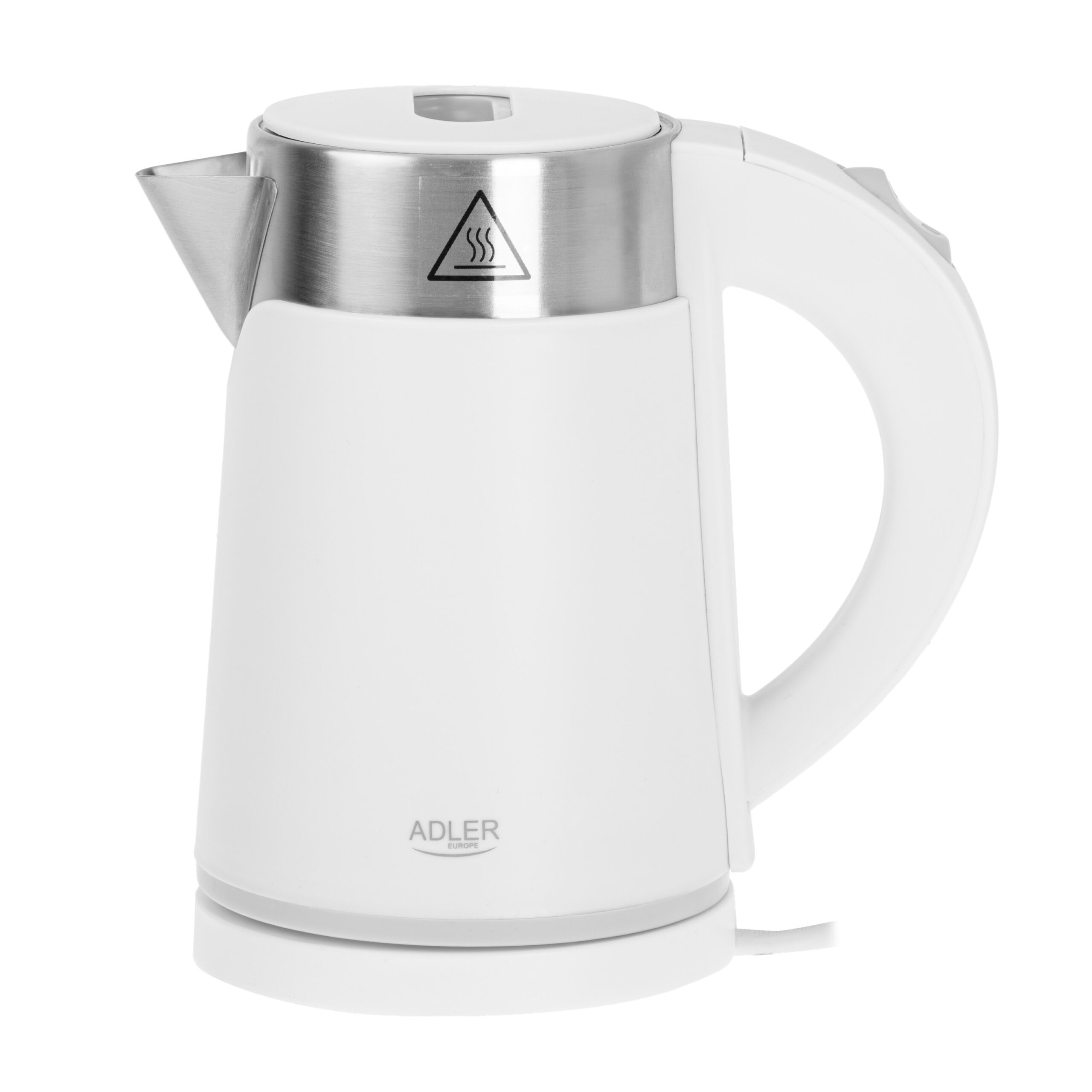 Adler | Kettle | AD 1372 | Electric | 800 W | 0.6 L | Plastic/Stainless steel | 360° rotational base | White - Image 3