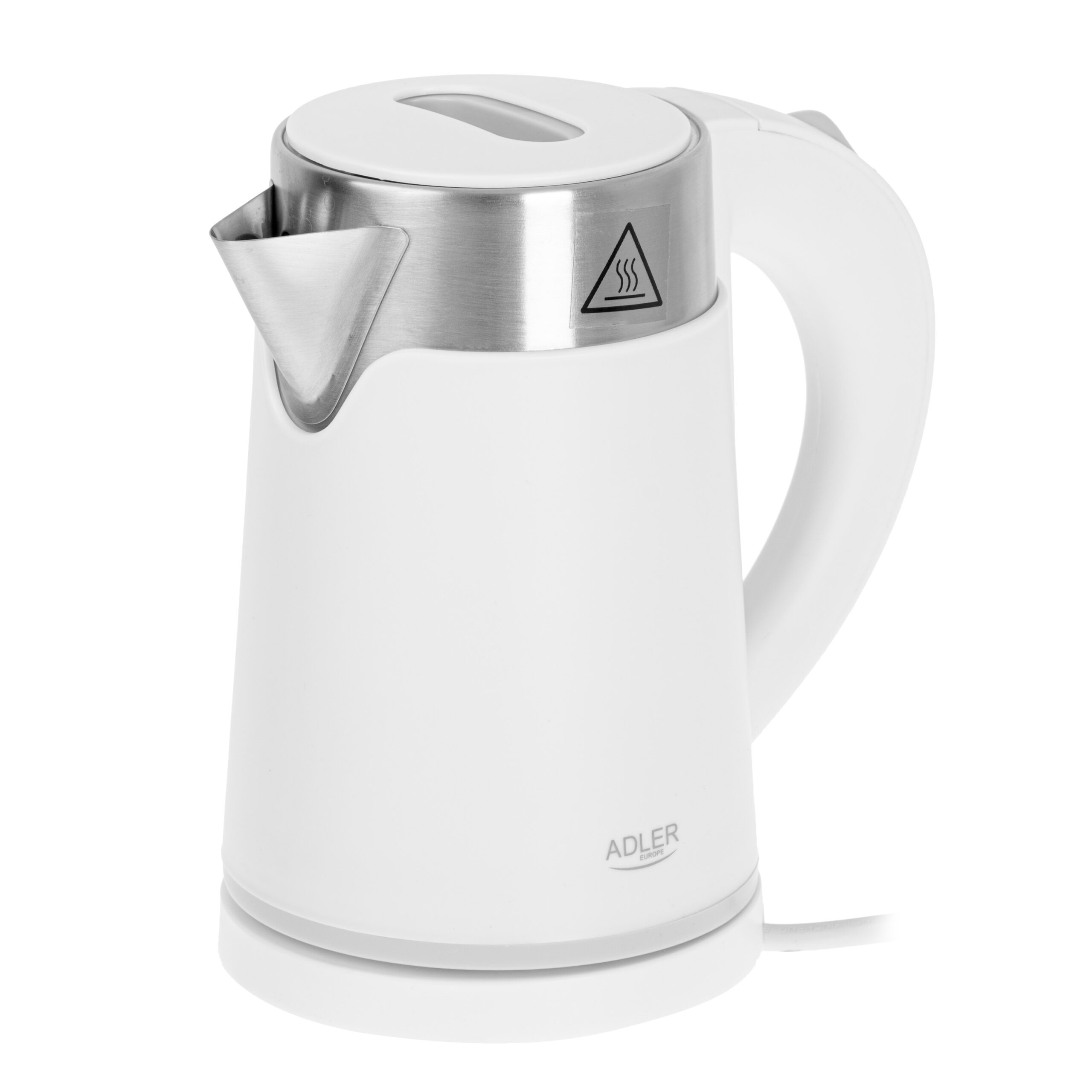 Adler | Kettle | AD 1372 | Electric | 800 W | 0.6 L | Plastic/Stainless steel | 360° rotational base | White - Image 4