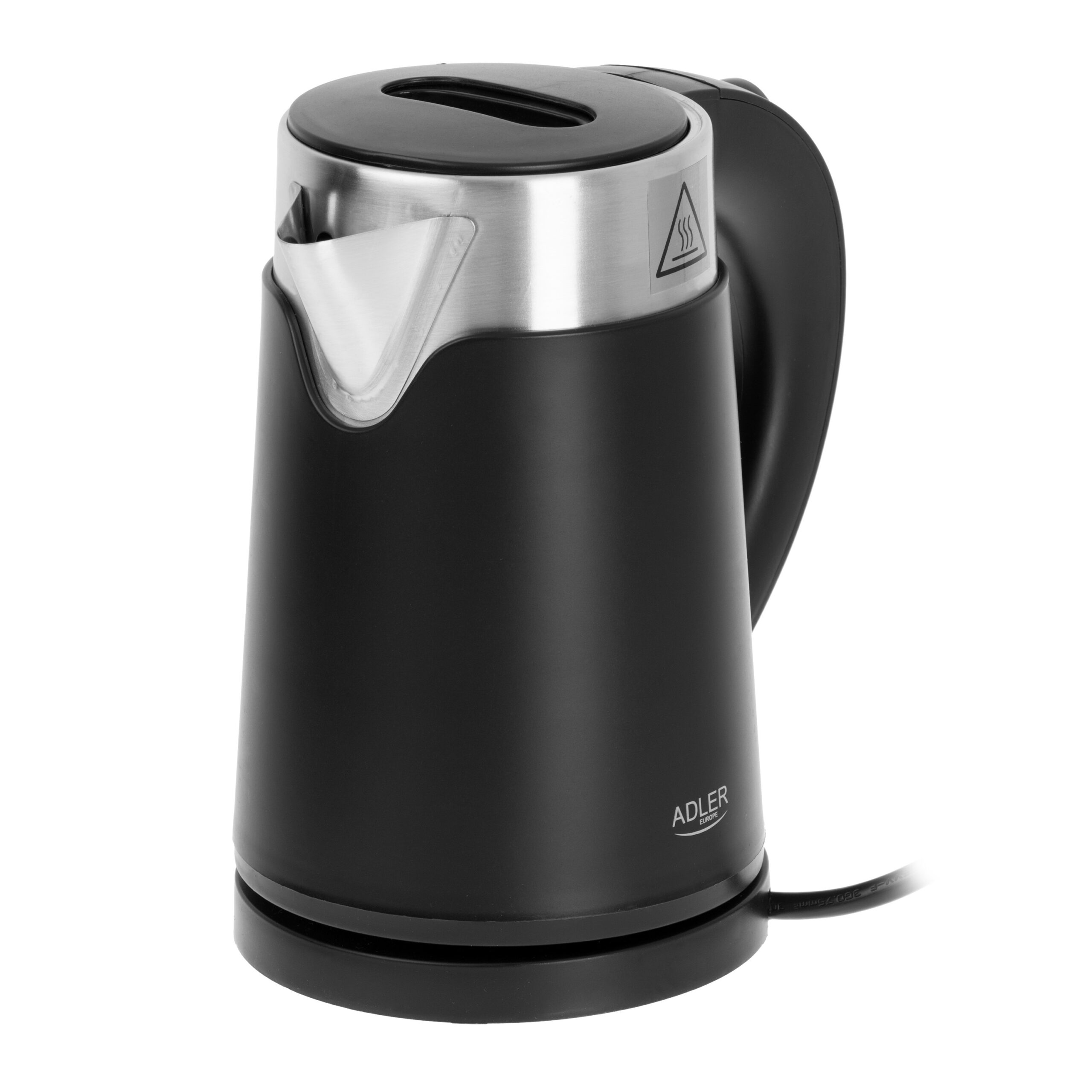 Adler | Kettle | AD 1372 | Electric | 800 W | 0.6 L | Plastic/Stainless steel | 360° rotational base | Black - Image 4