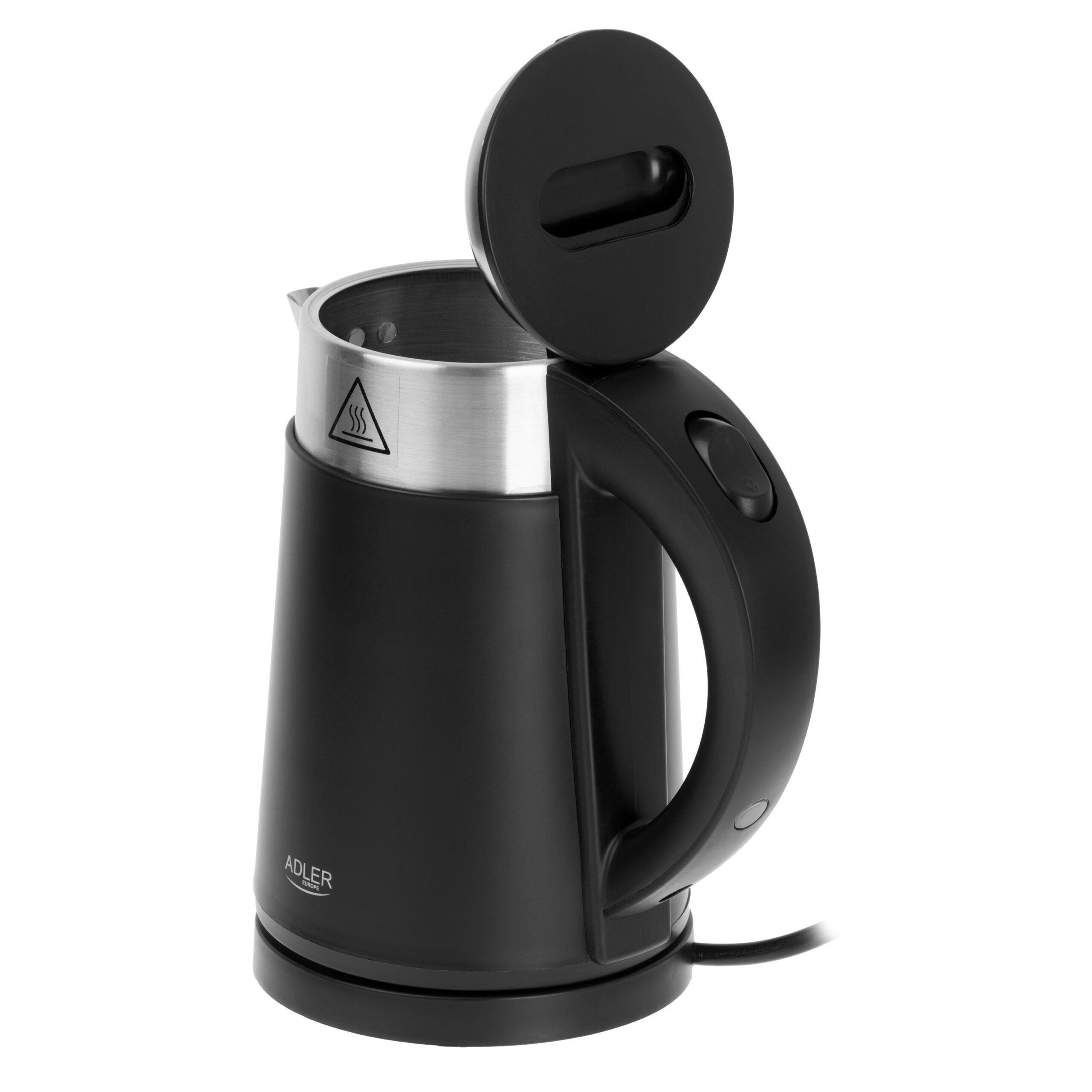 Adler | Kettle | AD 1372 | Electric | 800 W | 0.6 L | Plastic/Stainless steel | 360° rotational base | Black - Image 5