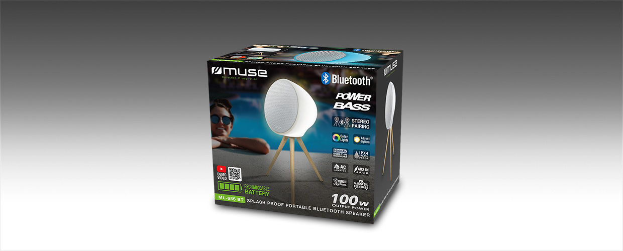 Muse ML-655 BT Portable Bluetooth Speaker | Muse | Portable Bluetooth Speaker | ML-655 BT | Bluetooth | Portable | Wireless connection - Image 6