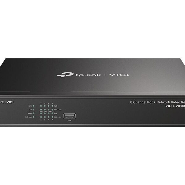 TP-LINK | VIGI 8 Channel PoE+ Network Video Recorder | VIGI NVR1008H-8P | 1 | 8-Channel