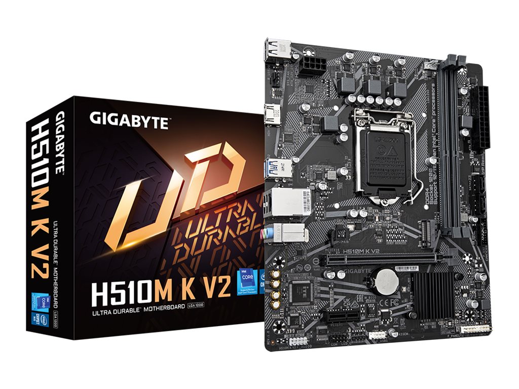 Gigabyte | H510M K V2 1.0 M/B | Processor family Intel | Processor socket LGA1200 | DDR4 DIMM | Memory slots 2 | Supported hard disk drive interfaces SATA, M.2 | Number of SATA connectors 2 | Chipset Intel H470 Express | Micro ATX - Image 5
