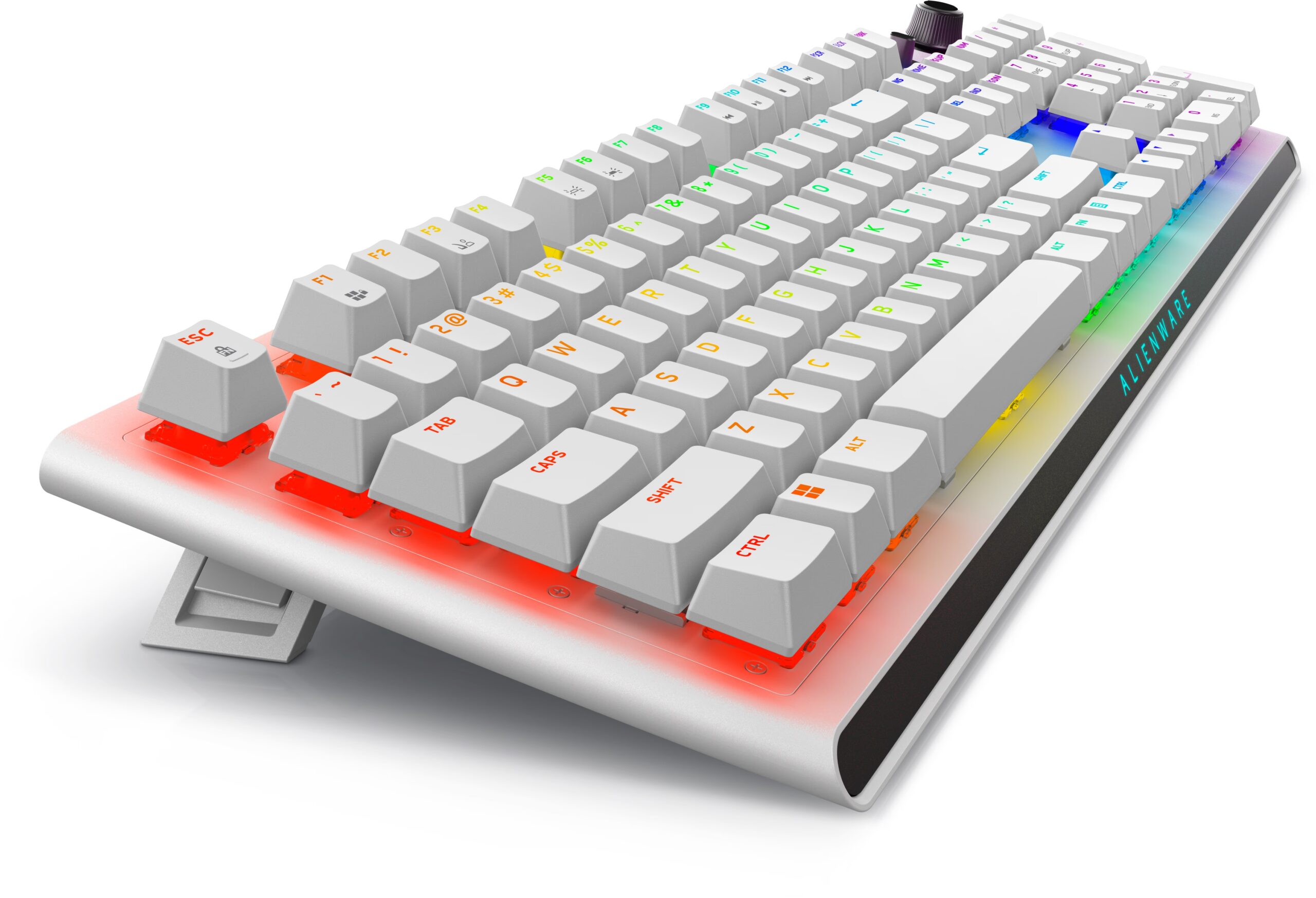 Dell | Alienware Tri-Mode AW920K | Wireless Gaming Keyboard | Wireless | RGB LED light | US | Bluetooth | Lunar Light | Numeric keypad | CHERRY MX Red | Wireless connection - Image 3