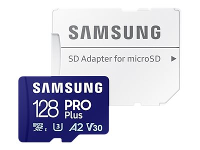 Samsung | MicroSD Card with SD Adapter | PRO Plus | 128 GB | microSDXC Memory Card | Flash memory class U3, V30, A2 | SD adapter - Image 2