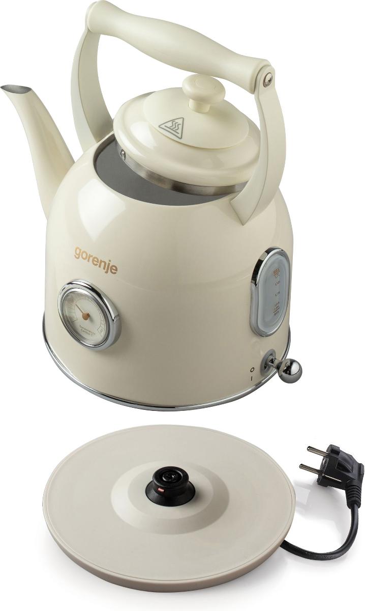Gorenje | Kettle | K17CLIN | Electric | 2000 W | 1.7 L | Plastic/Metal | 360° rotational base | Ivory - Image 4