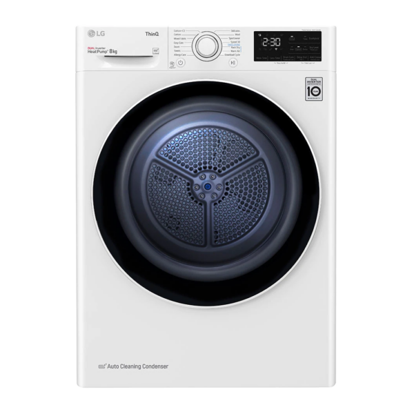 LG | Dryer Machine | RH80V3AV6N | Energy efficiency class D | Front loading | 8 kg | LED | Depth 69 cm | Wi-Fi | White