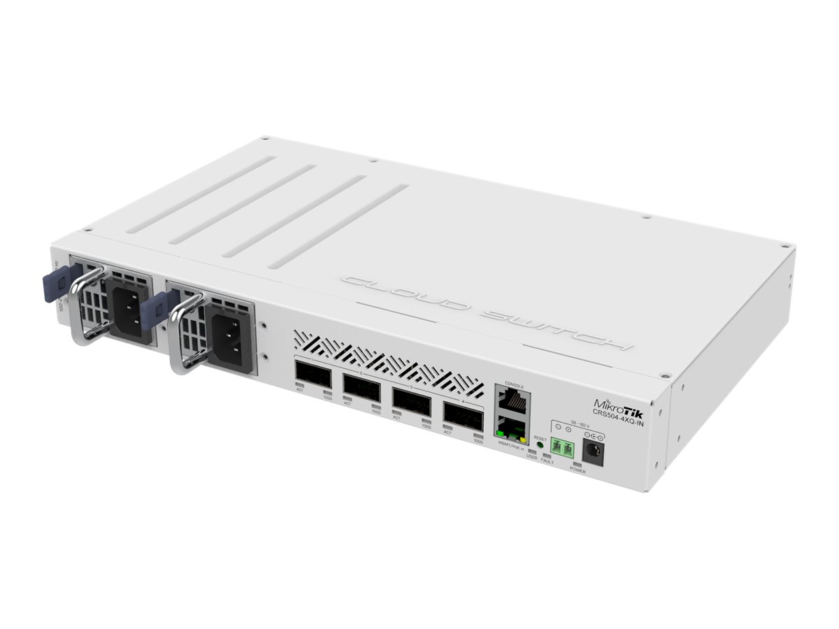 Cloud Router Switch | CRS504-4XQ-IN | No Wi-Fi | 10/100 Mbit/s | Ethernet LAN (RJ-45) ports 1 | Mesh Support No | MU-MiMO No | No mobile broadband - Image 2