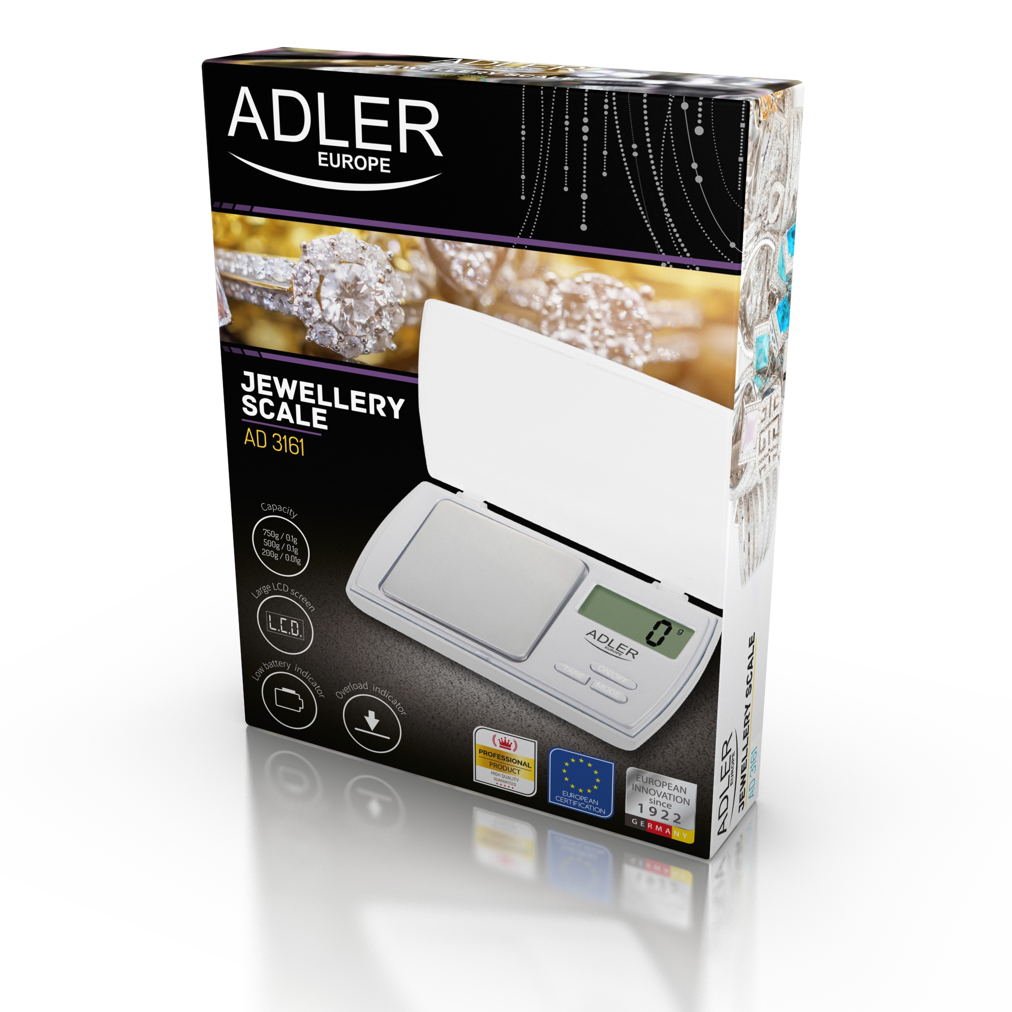 Adler | Precision scale | AD 3161 | Maximum weight (capacity) 0.5 kg | Accuracy 0.01 g | White - Image 4