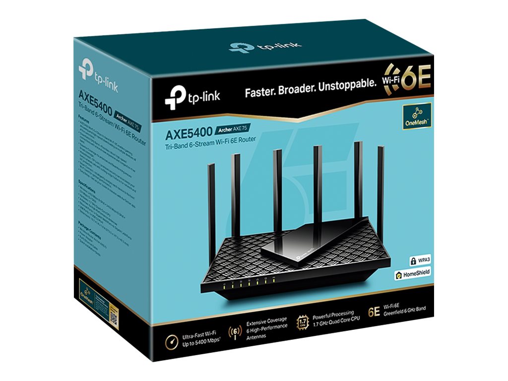 AXE5400 Tri-Band Gigabit Wi-Fi 6E Router | Archer AXE75 | 802.11ax | 10/100/1000 Mbit/s | Ethernet LAN (RJ-45) ports 4 | Mesh Support Yes | MU-MiMO No | No mobile broadband | Antenna type External | 1 - Image 4
