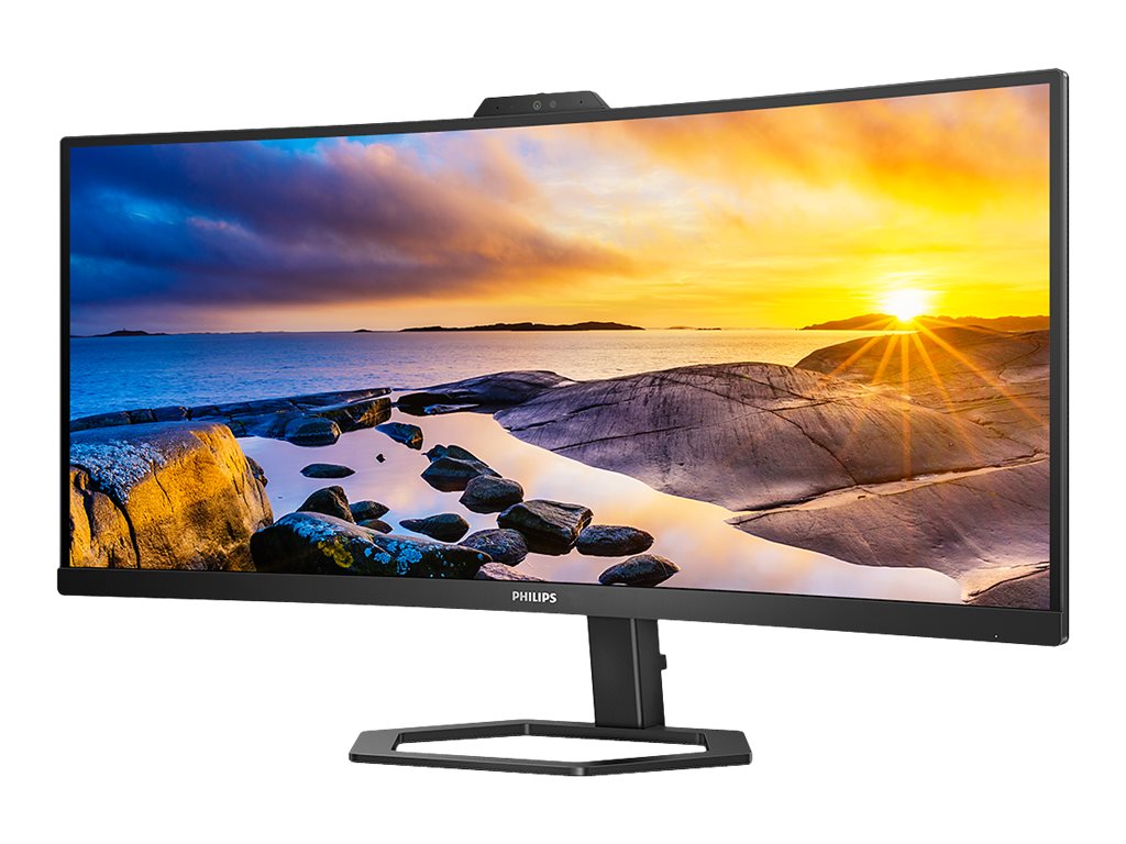 Philips | Monitor with Windows Hello Webcam | 34E1C5600HE/00 | 34 " | VA | 21:9 | 100 Hz | 4 ms | 3440 x 1440 pixels | 300 cd/m² | HDMI ports quantity 1 | Black | Warranty 36 month(s) - Image 3