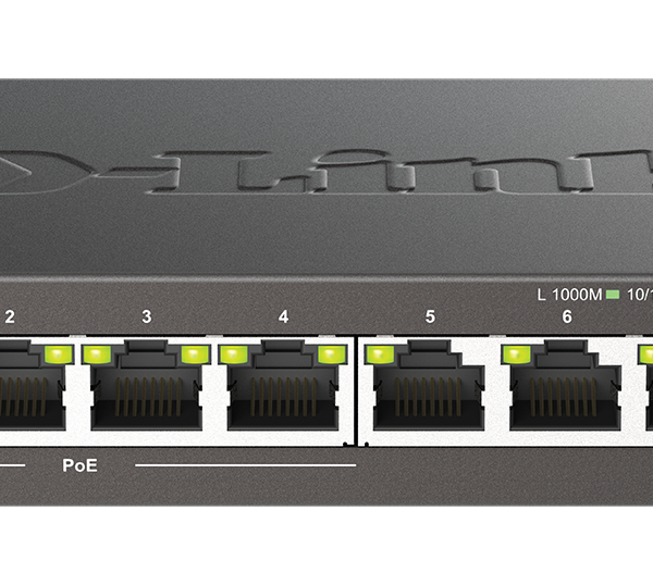 D-Link | 8-Port Gigabit PoE Switch (4xPoE) | DGS-1008P | Unmanaged | Desktop | Power supply type External